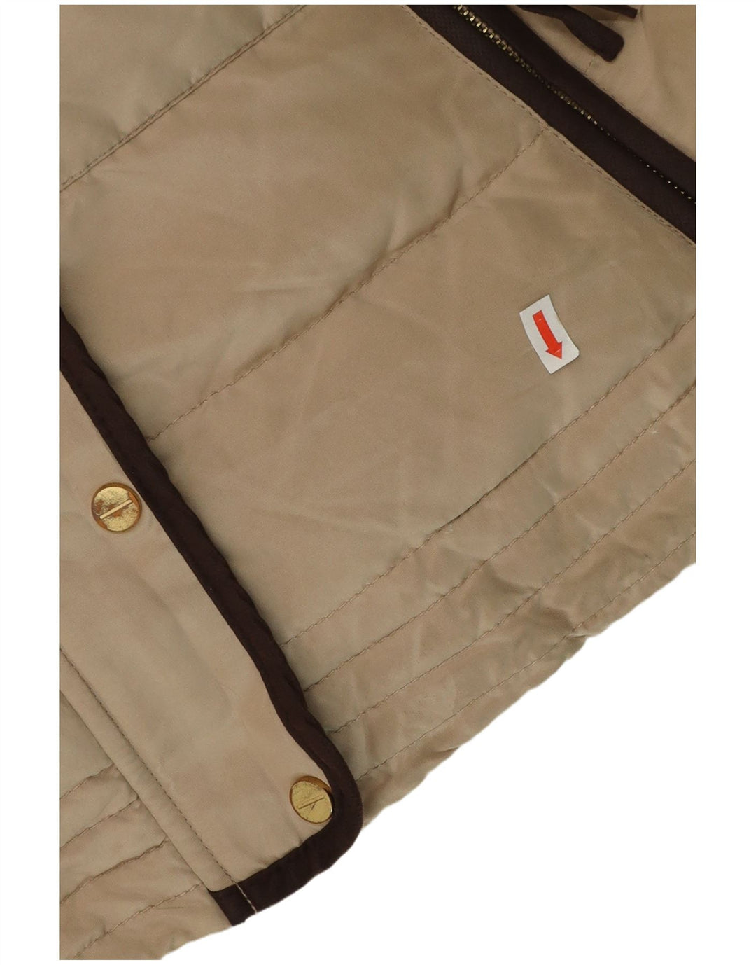 Zara Damen Wattierte Jacke UK 18 XL Beige Polyester