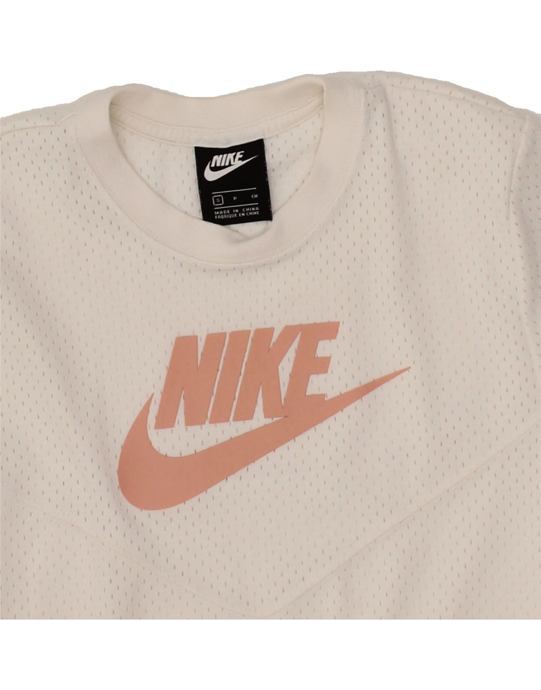 NIKE Womens Graphic T-Shirt Top UK 10 Small White Polyester Vintage Nike and Second-Hand Nike from Messina Hembry 
