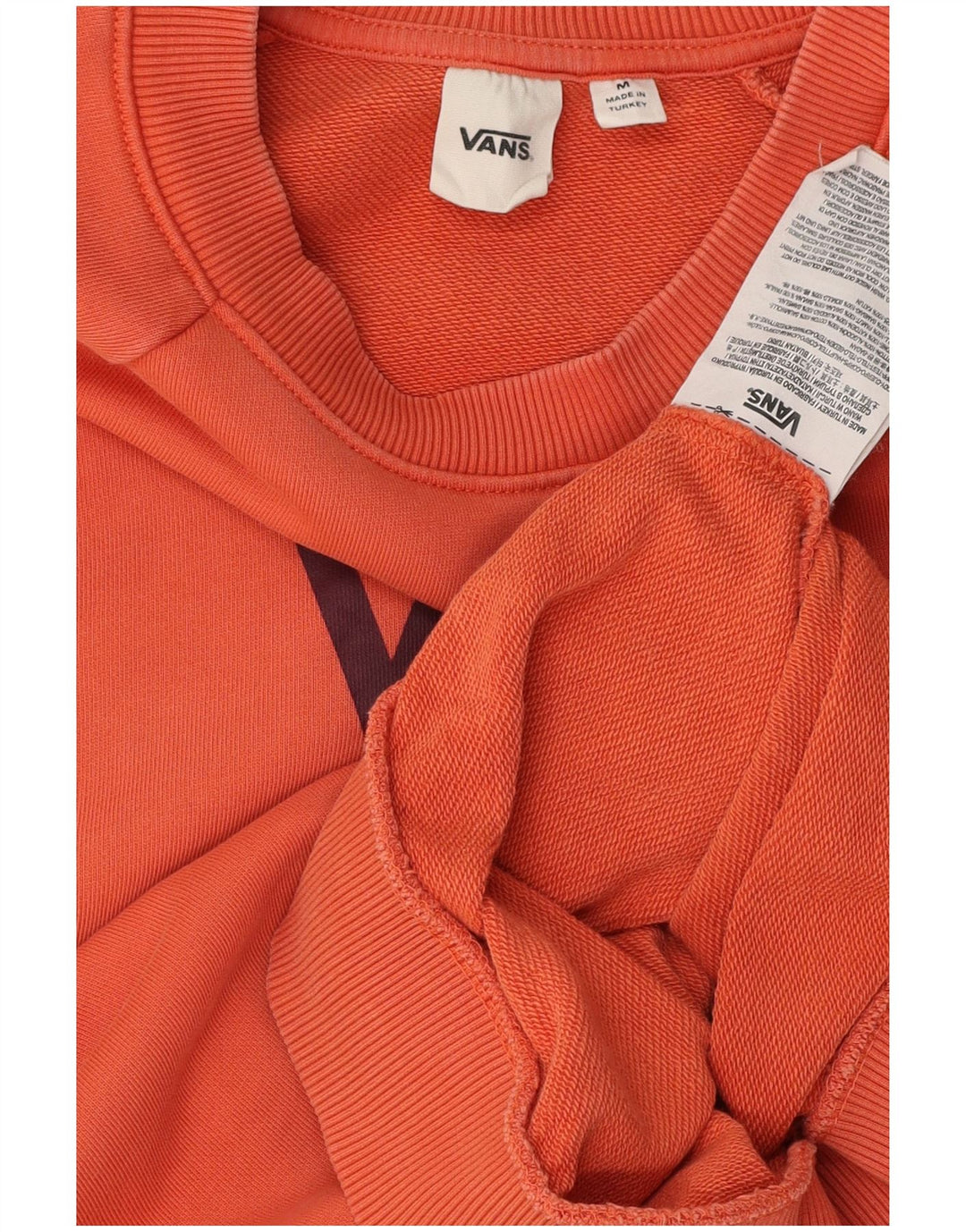 VANS Womens Graphic Sweatshirt Jumper UK 14 Medium Orange Cotton