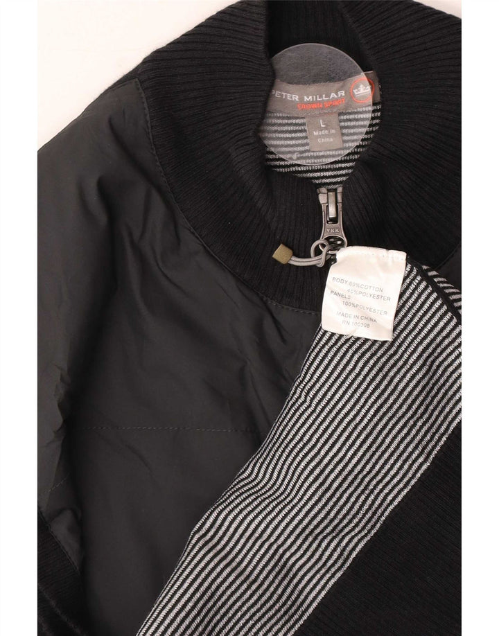 Peter Millar Herrenweste UK 40 Große schwarze Baumwolle