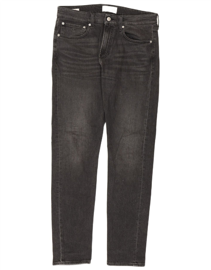 Calvin Klein Herren Slim Tapered Jeans W32 L32 Graue Baumwolle
