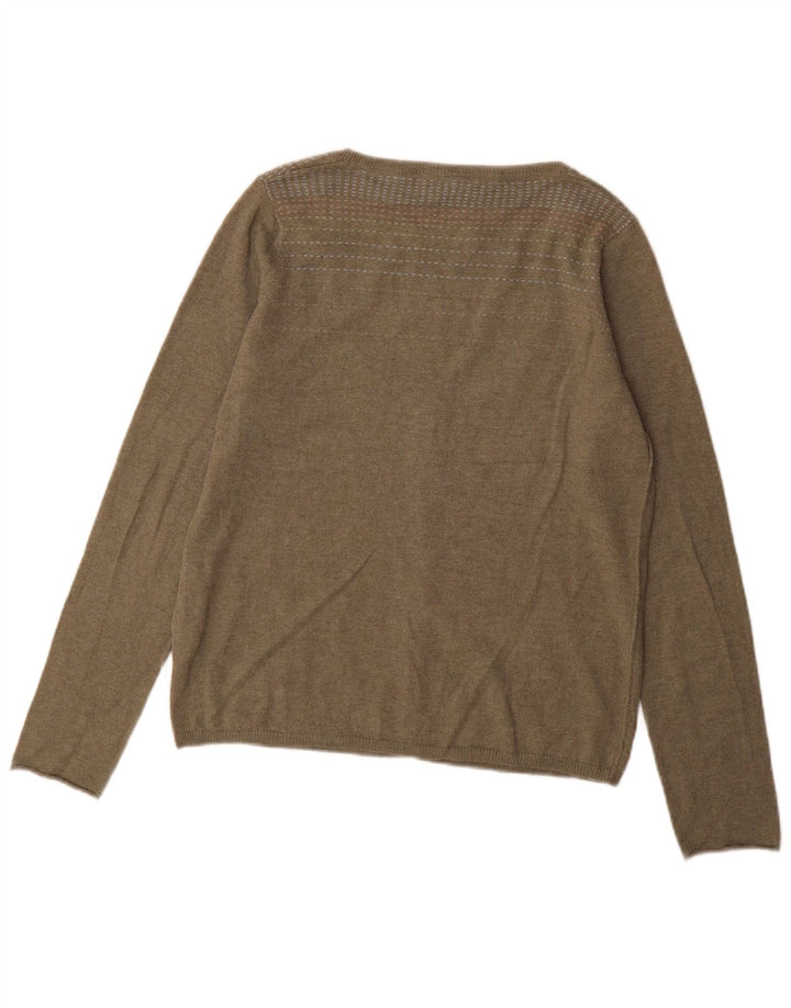 White Stuff Damen-Cardigan-Pullover UK 16 Large Khaki Baumwolle