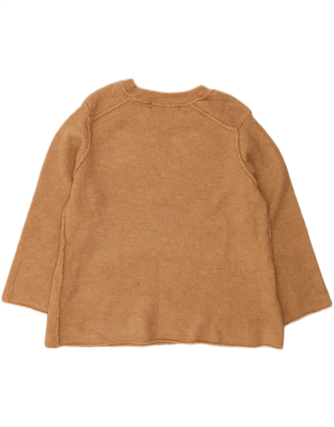 ZARA Womens Oversized Crew Neck Jumper Sweater UK 10 Small Beige Vintage Zara and Second-Hand Zara from Messina Hembry 