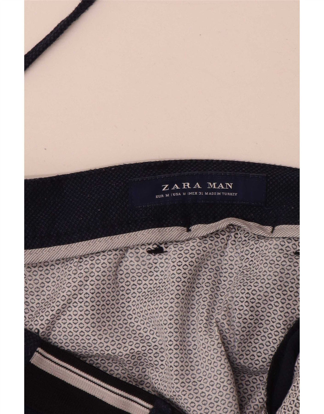 Zara Herren Chinoshorts Medium W31 Marineblaues Polyester