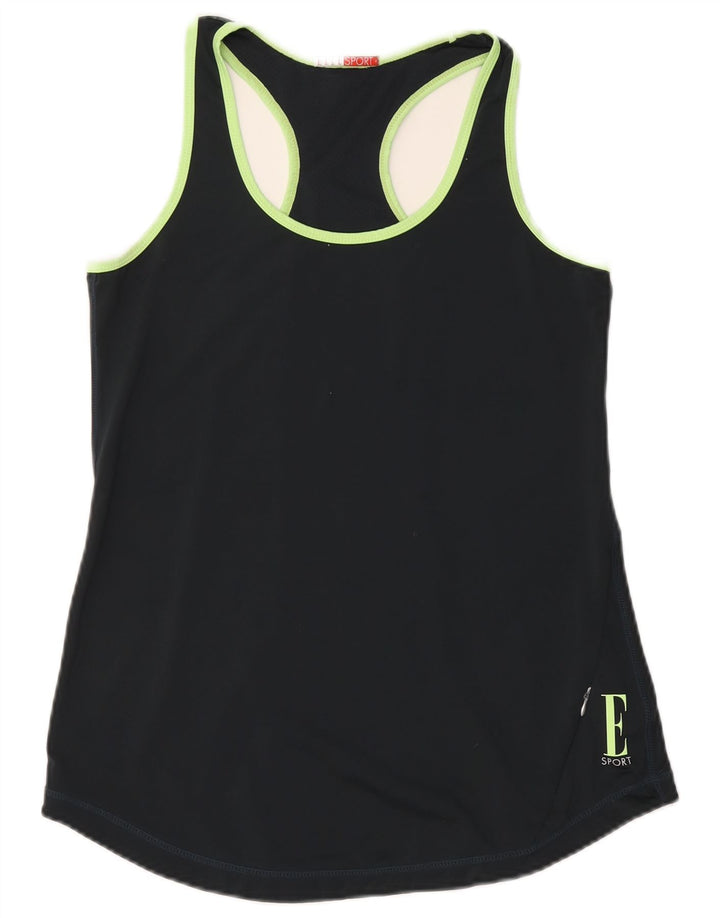 Elle Sport Damen Grafik-Trägershirt UK 12 Mittelgraues geometrisches Polyester