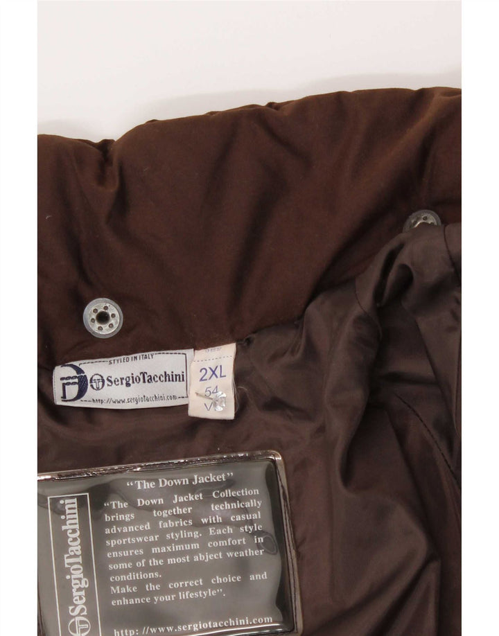 Sergio Tacchini Herren Wattierter Mantel IT 54 2XL Braun Polychlorid