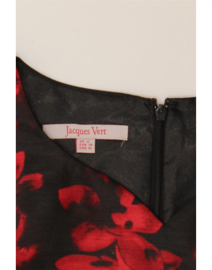 JAQUES VERT Womens Sleeveless Sheath Dress UK 12 Medium  Black Floral Vintage Jaques Vert and Second-Hand Jaques Vert from Messina Hembry 
