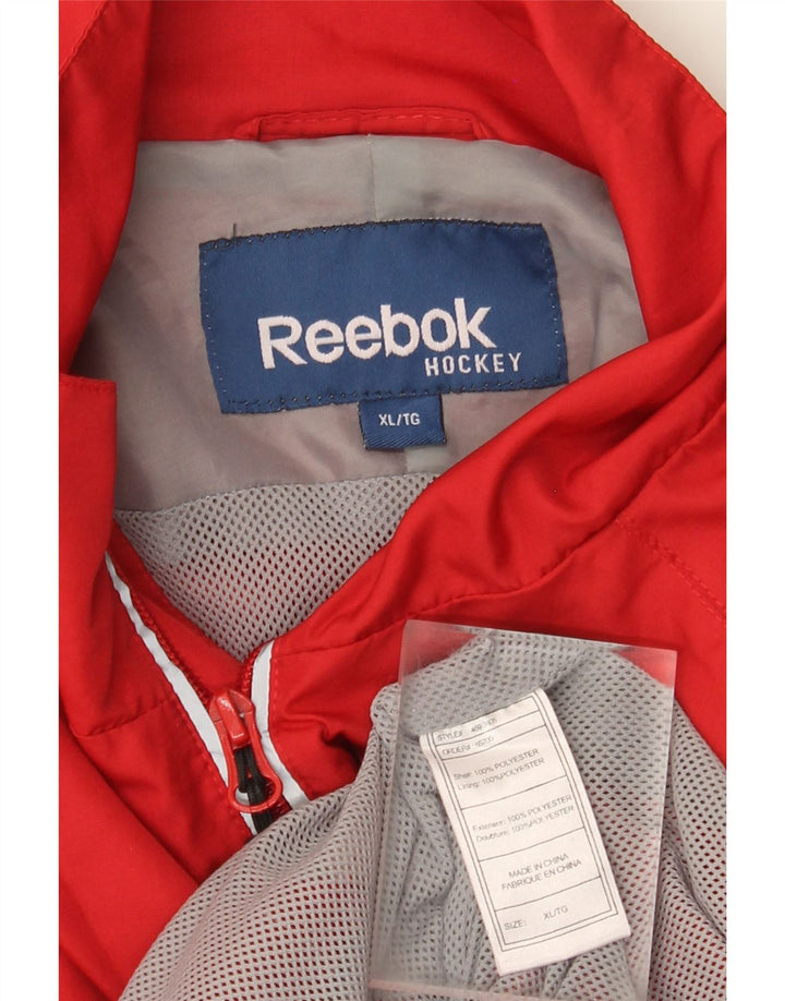 Reebok Herren Regenjacke UK 42 XL Rot Colourblock Polyester