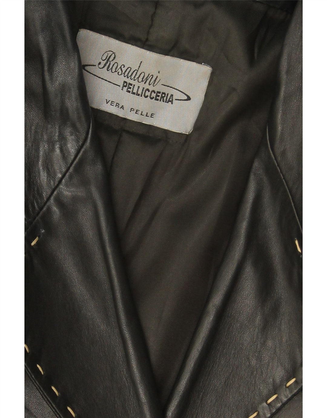 Vintage Damen Ledermantel UK 18 XL Schwarzes Leder