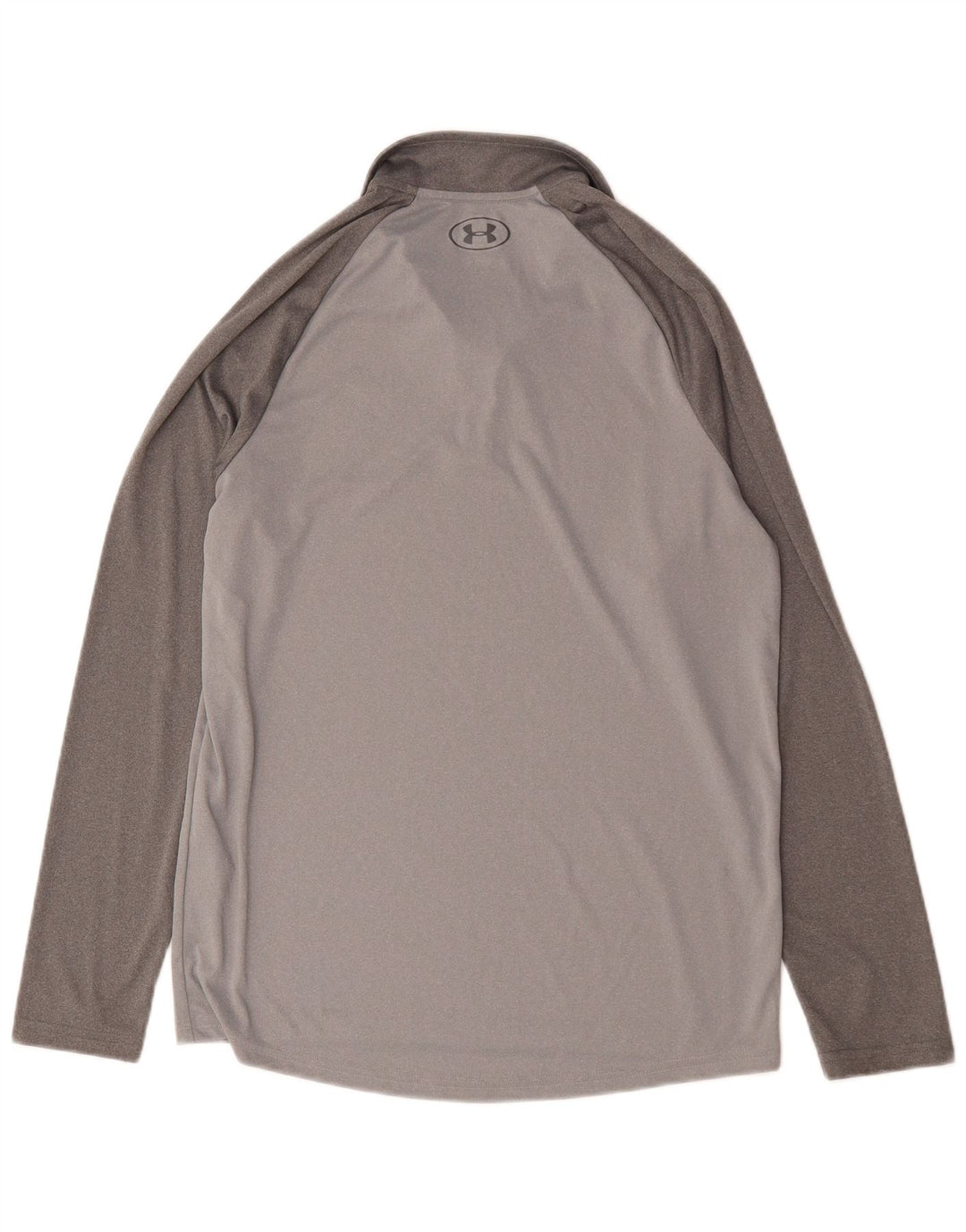Under Armour Herren-Oberteil mit Reißverschluss, langärmlig, mittelgrau, Farbblock