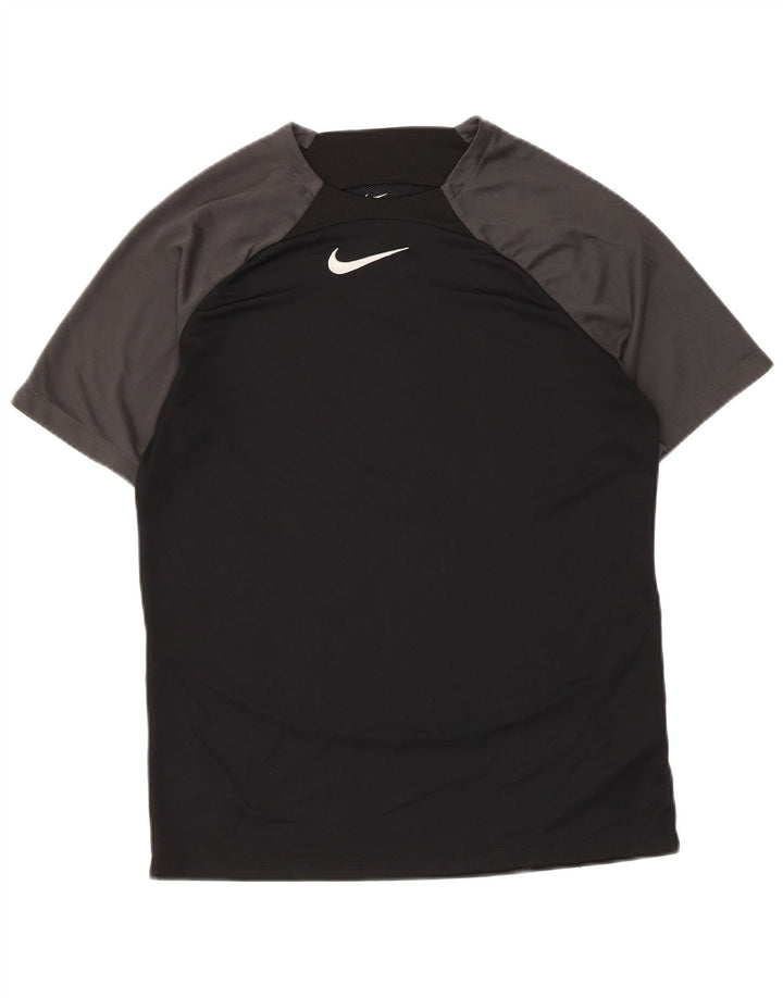 Nike Herren Dri Fit T-Shirt Top Mittelschwarzes Colourblock-Polyester