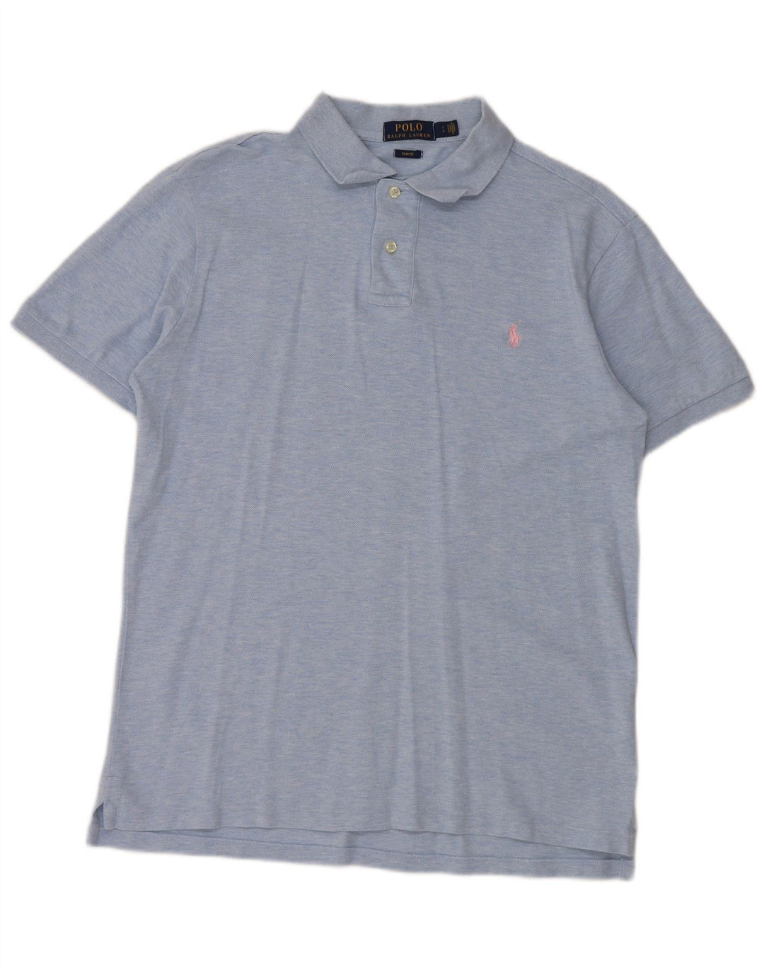 POLO RALPH LAUREN Herren-Poloshirt mit schmaler Passform, große, blau gesprenkelte Baumwolle