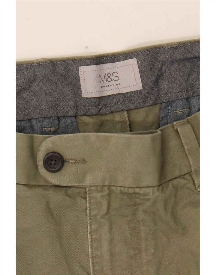 Marks & Spencer Herren Chinoshorts W38 XL Grüne Baumwolle
