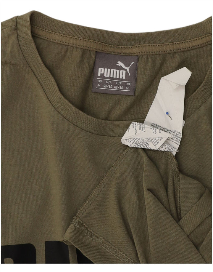 Puma Herren-T-Shirt mit Grafik, mittlere Khaki-Baumwolle