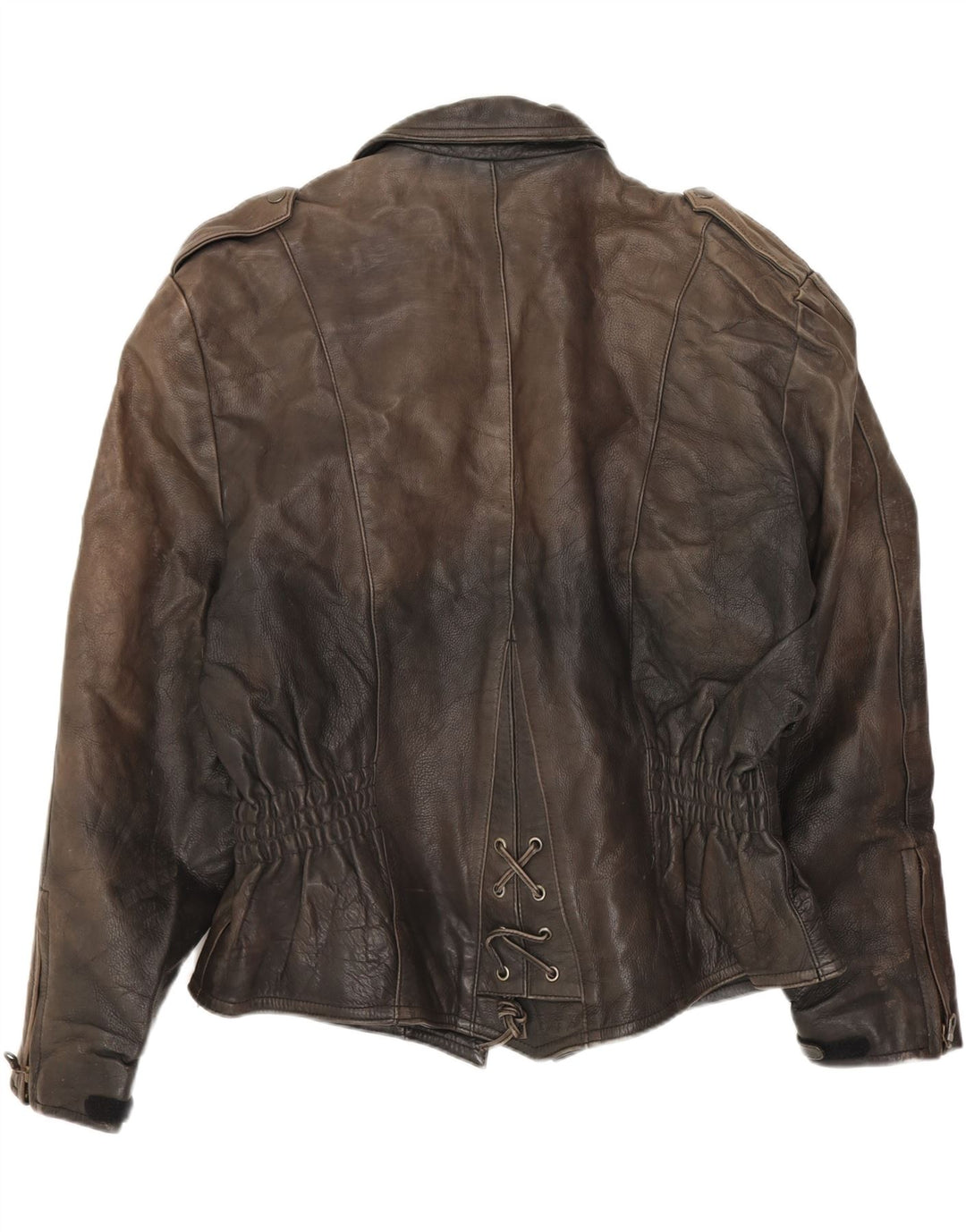 Belo Damen Übergroße Leder-Bikerjacke EU 40 Mittelschwarz