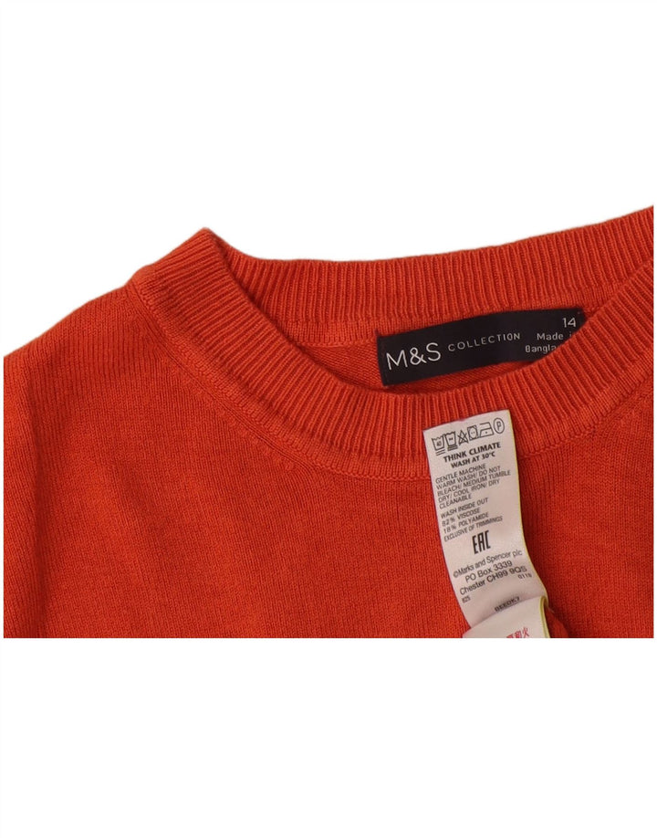 Marks & Spencer Damen Crop T-Shirt Top UK 14 Mittelrote Viskose