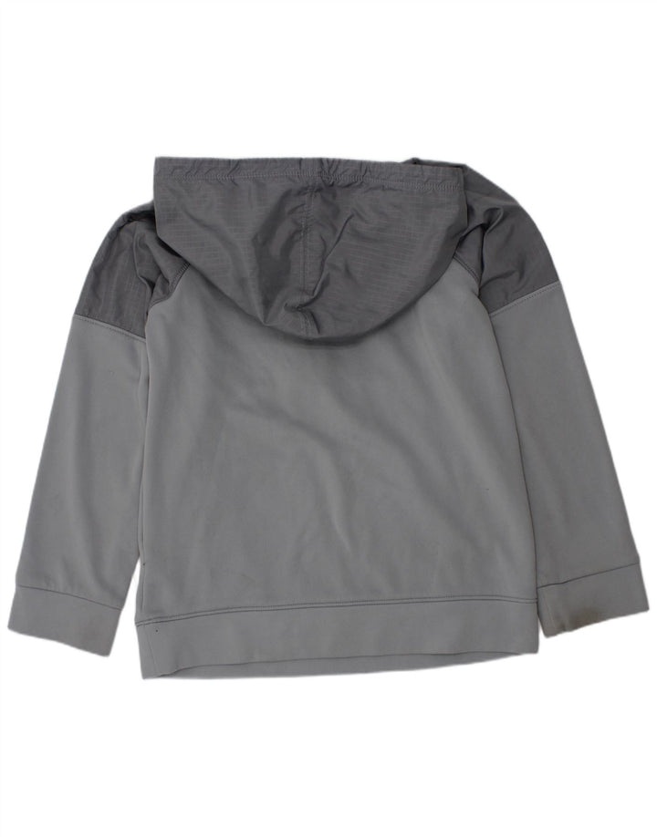 Under Armour Jungen-Kapuzenpullover, 6–7 Jahre, graues Colourblock-Polyester