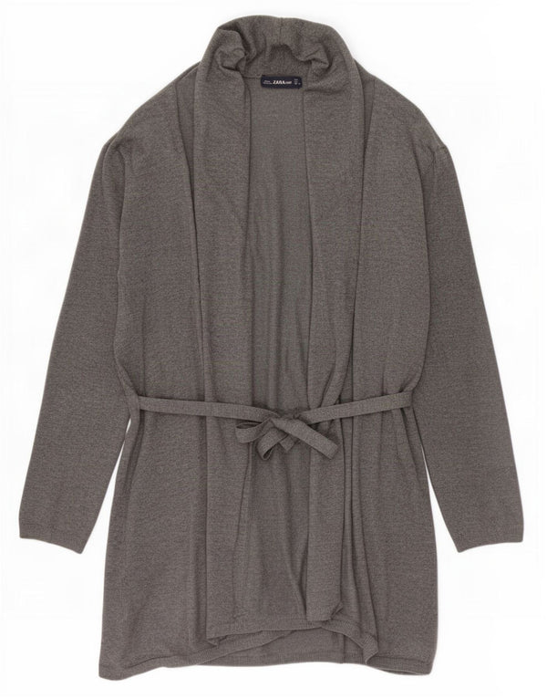 Zara Damen Longline-Cardigan-Pullover UK 16 Large Grau