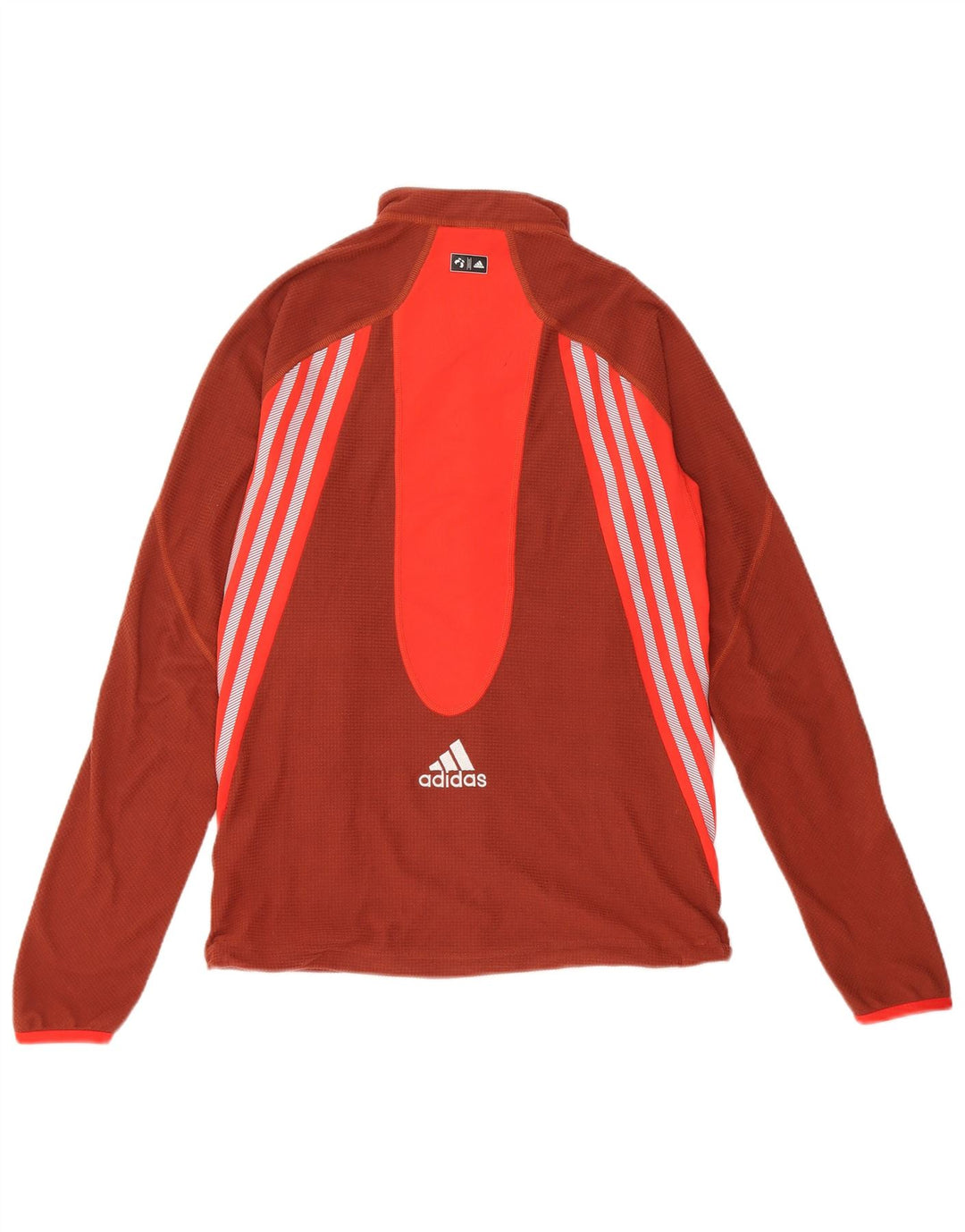 Adidas Damen-Trainingsanzug-Oberteiljacke UK 12 Mittelbraunes Colourblock-Polyester