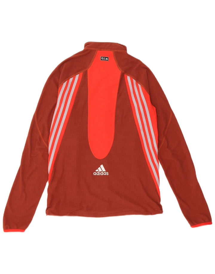 Adidas Damen-Trainingsanzug-Oberteiljacke UK 12 Mittelbraunes Colourblock-Polyester