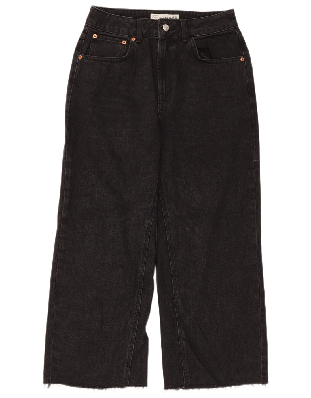 TOPSHOP Damen-Jeans mit weitem Bein, W28, L23, schwarzes Polyester