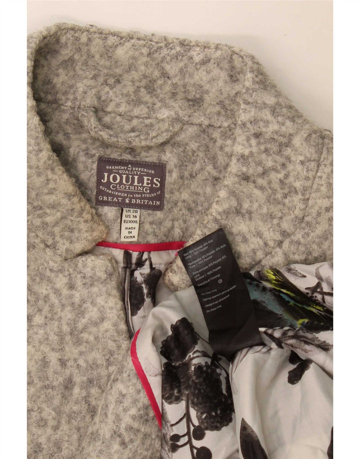 Joules Damenmantel UK 20 2XL Grau meliertes Polyester