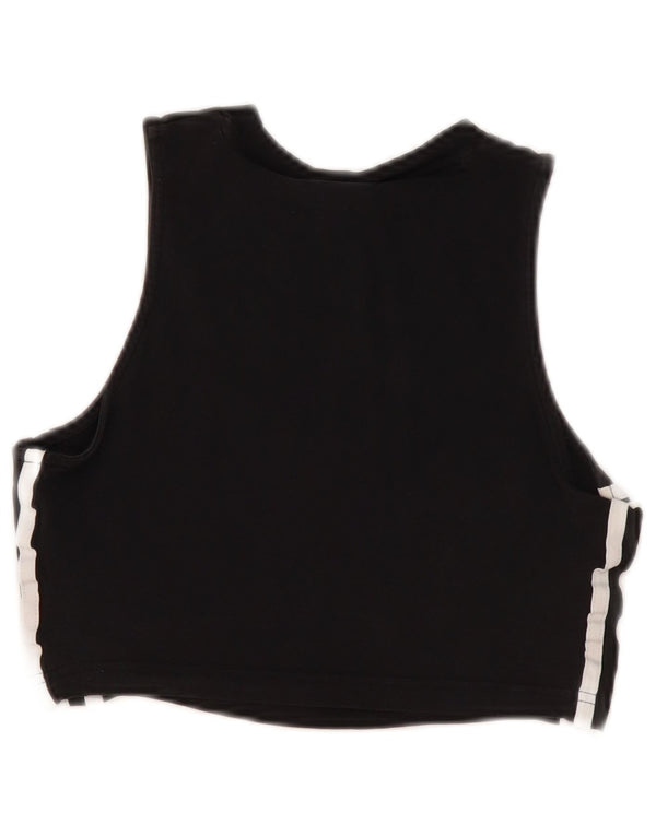 Adidas Damen Graphic Vest Top UK 10 Small Schwarz Baumwolle