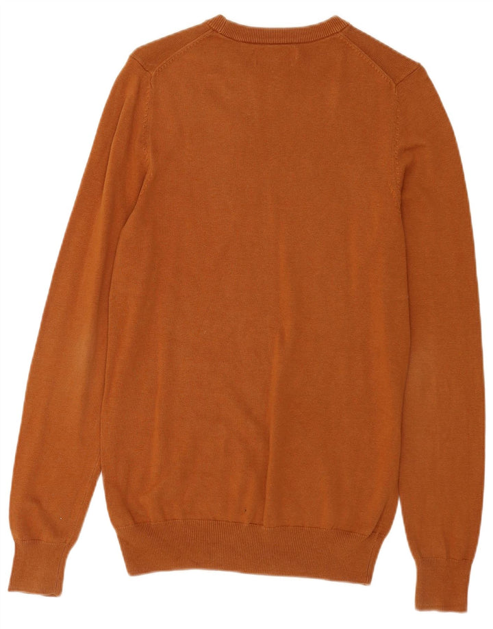 Marks & Spencer Herren-Pullover mit Rundhalsausschnitt, XS, braune Baumwolle
