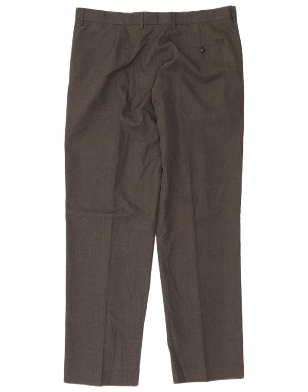 Gerade Herren-Anzughose von Marks & Spencer, W38, L31, grau, Polyester