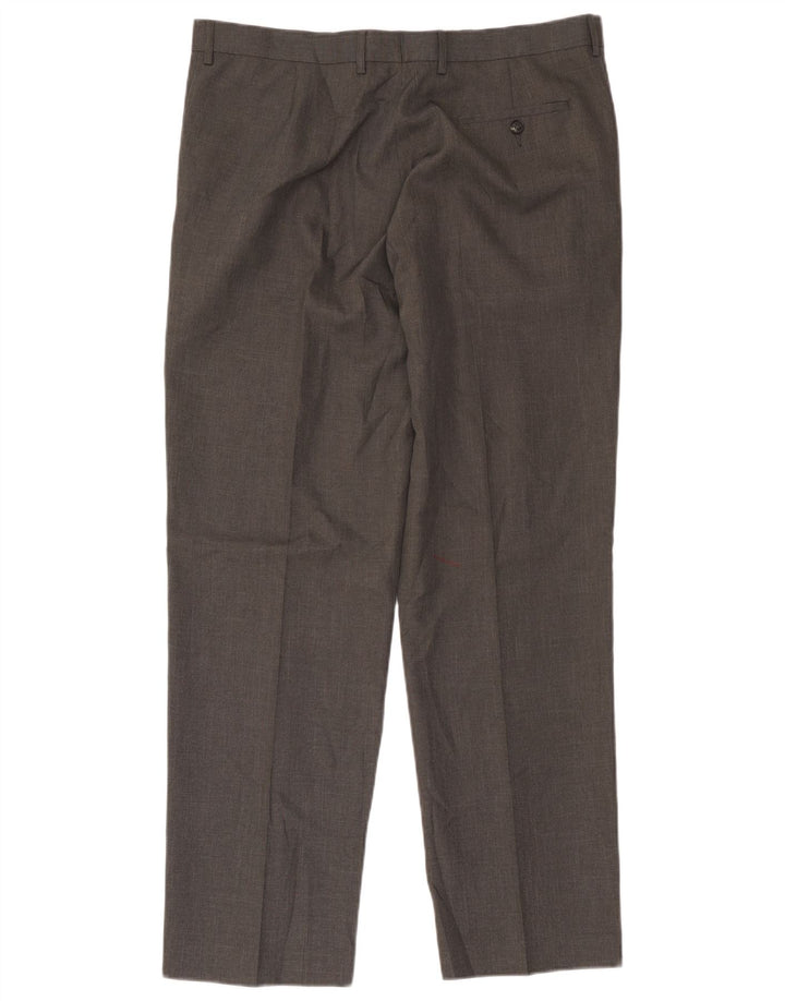 Gerade Herren-Anzughose von Marks & Spencer, W38, L31, grau, Polyester