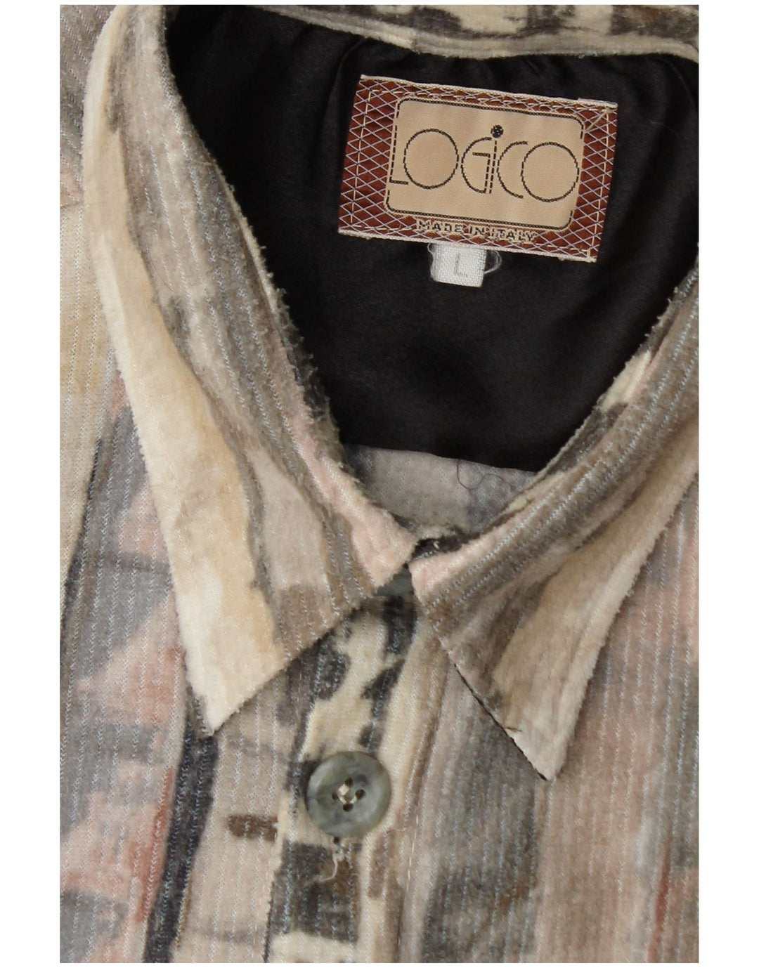 Vintage Herren Fleeceshirt groß grau geometrisch