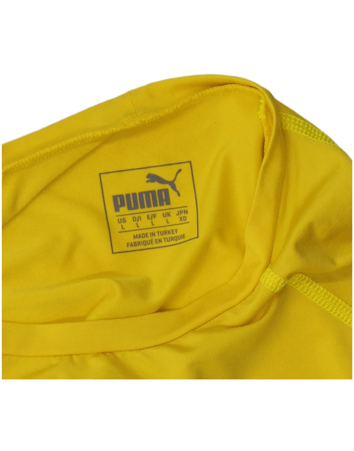 PUMA Womens Top Long Sleeve UK 14 Large Yellow Polyester