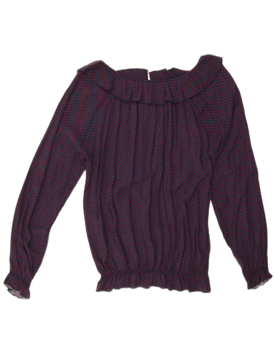 Fornarina Damen-Blusenoberteil, UK-Größe 44, mittelgroß, marineblau, gepunktet, Retro