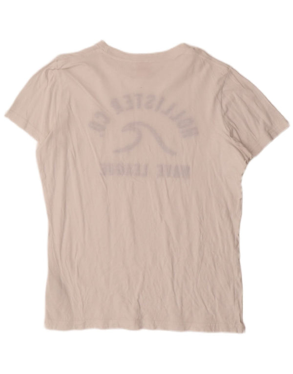 Hollister Herren-T-Shirt mit Grafik, Größe L, aus weißer Baumwolle