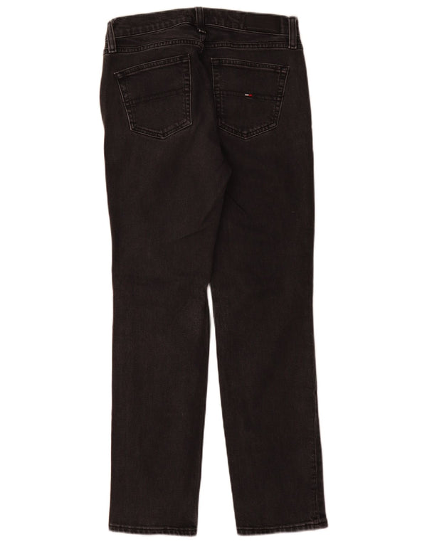 Tommy Hilfiger Damen Mid Rise Straight Jeans W28 L30 Graue Baumwolle