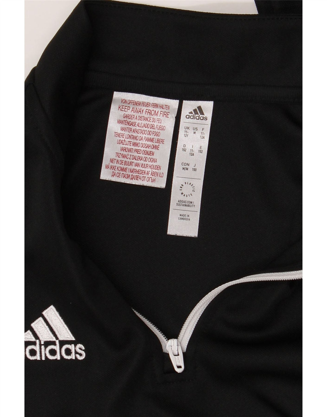 Adidas Jungen Aeroready Zip Neck Pullover Trainingsanzug Top 11-12 Jahre Schwarz