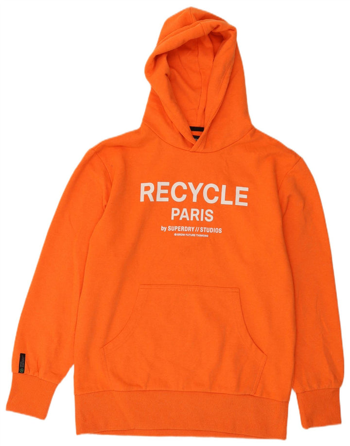 SUPERDRY Herren-Kapuzenpullover mit Grafik, Größe S, Orange, Baumwolle