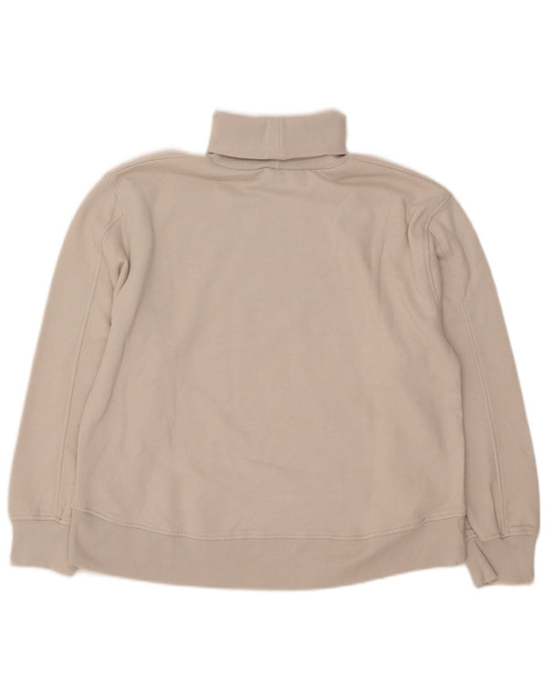 Zara Damen-Sweatshirt mit Rollkragen, UK 14, mittelbeige Baumwolle