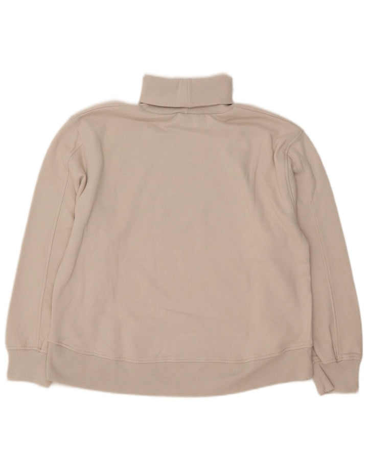 Zara Damen-Sweatshirt mit Rollkragen, UK 14, mittelbeige Baumwolle
