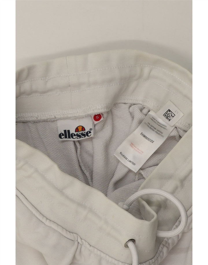 Ellesse Herren-Trainingsanzughose mit Grafik, Größe S, Baumwolle, Weiß