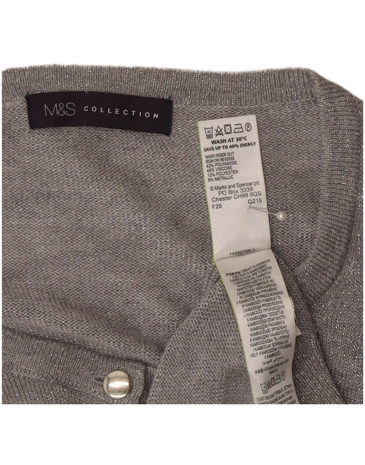 Marks & Spencer Damen-Cardigan-Pullover UK 20 2XL Graues Polyamid