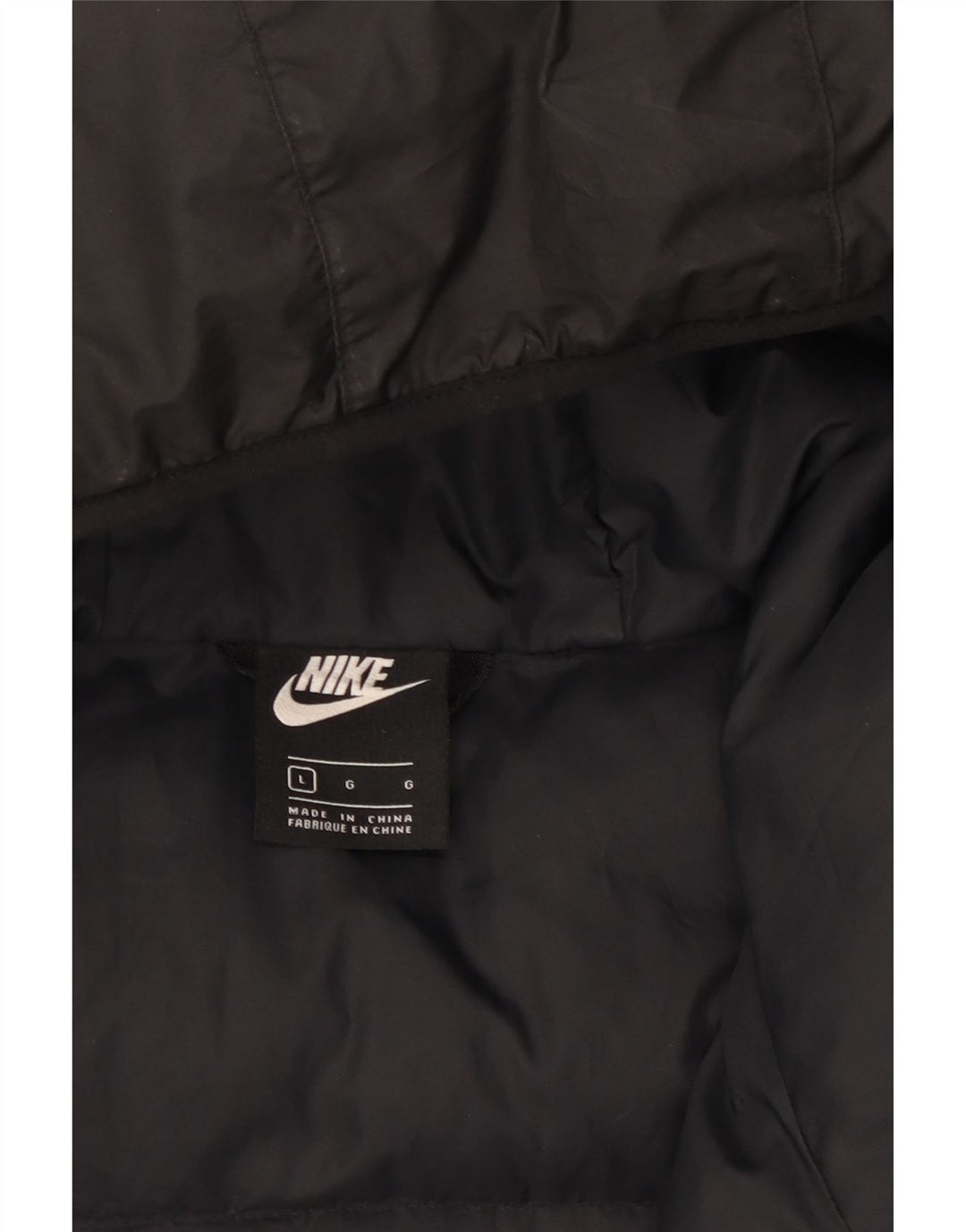 Nike Herren-Jacke mit Kapuze, gepolstert, UK 40, Größe L, Schwarz, Polyester