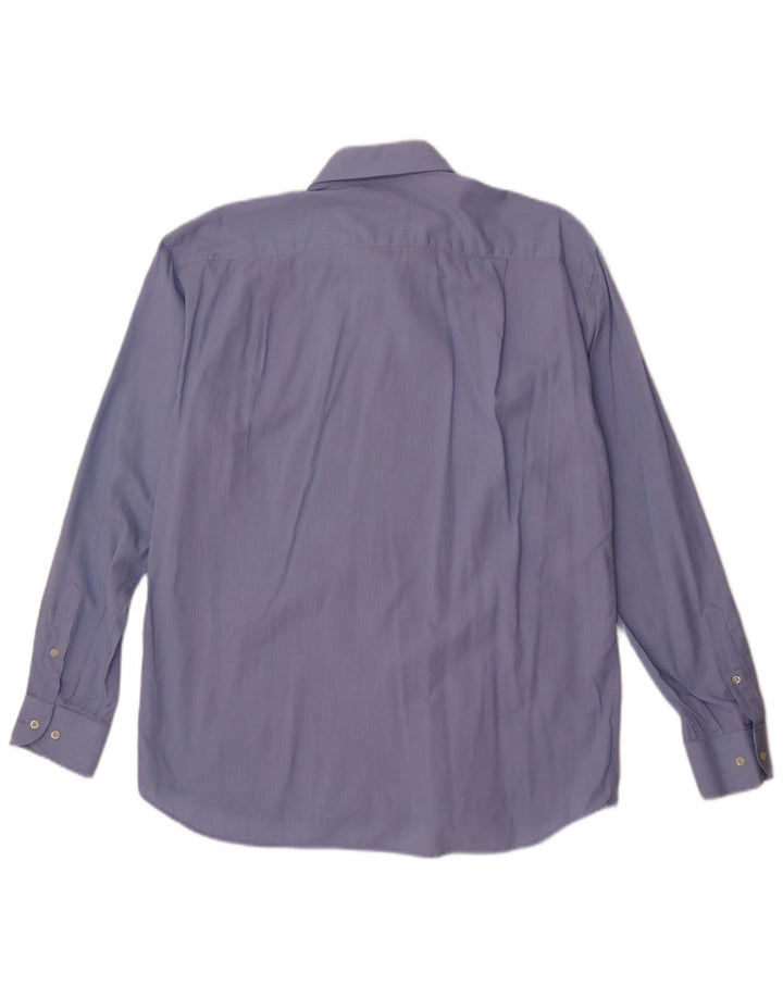 Roccobarocco Herrenhemd Größe 42 16 1/2 große blaue Baumwolle
