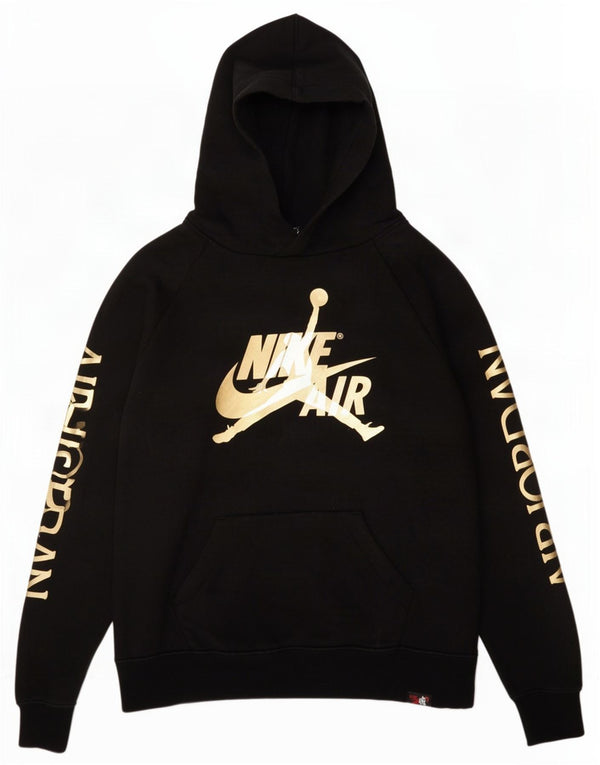 Jordan Mädchen-Kapuzenpullover mit Grafik, 12–13 Jahre, Größe L, Schwarz, Baumwolle