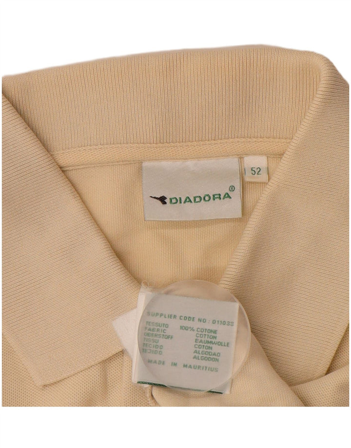 DIADORA Herren Poloshirt IT 52 Large Beige Baumwolle