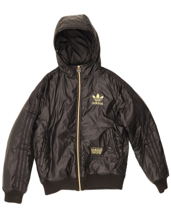 Adidas Herren Kapuzenjacke gepolstert UK 36 Small Schwarz Polyester