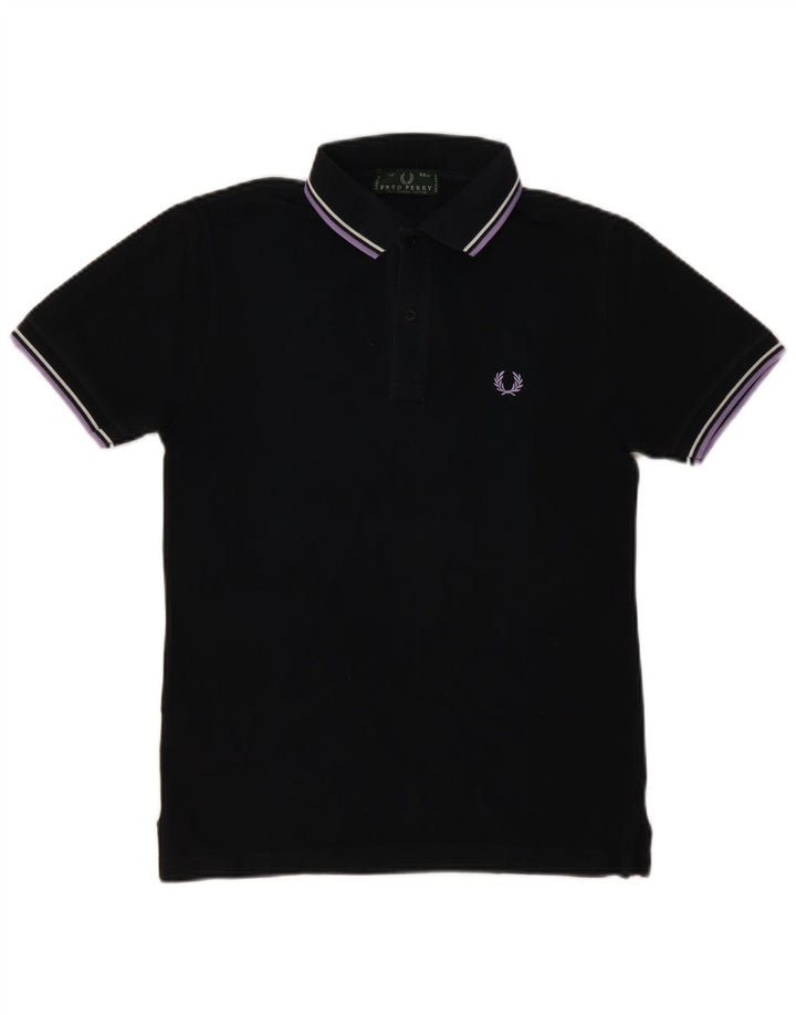 FRED PERRY Herren-Poloshirt, Größe S, schwarze Baumwolle