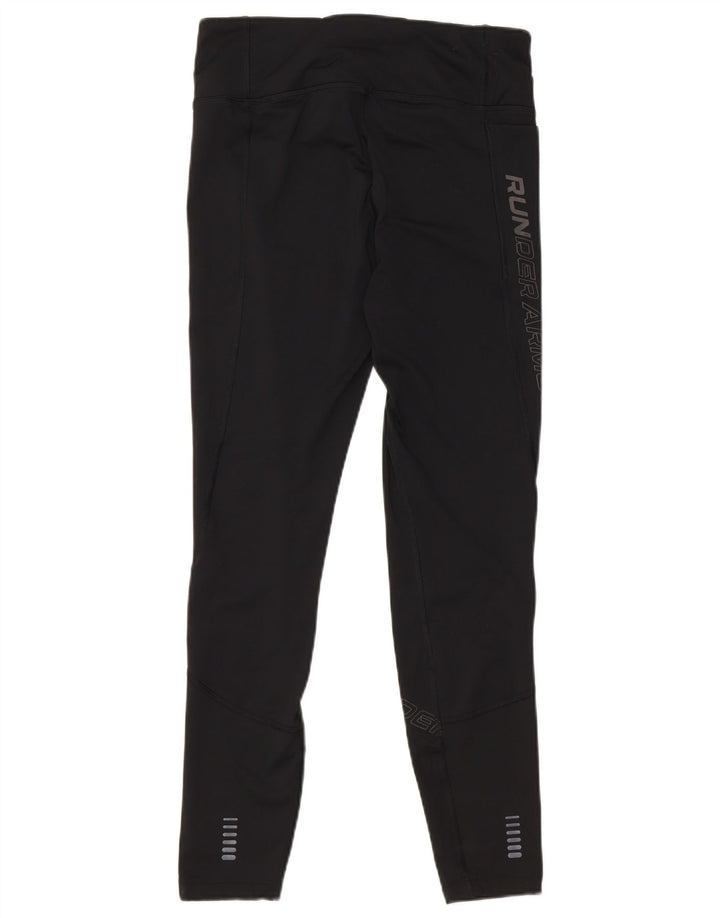 Under Armour Damen Cold Gear Graphic Capri Leggings UK 12 Medium Schwarz