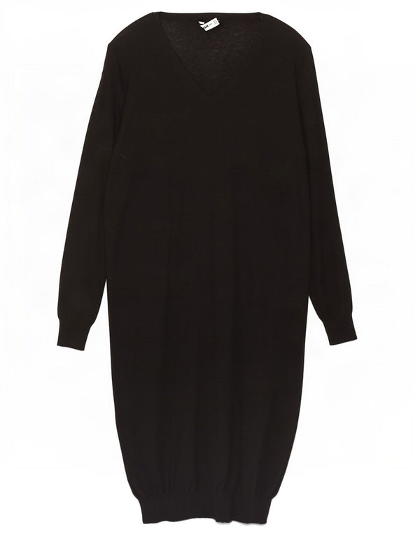 Zara Damen Übergroßes Pulloverkleid UK 10 Small Schwarz