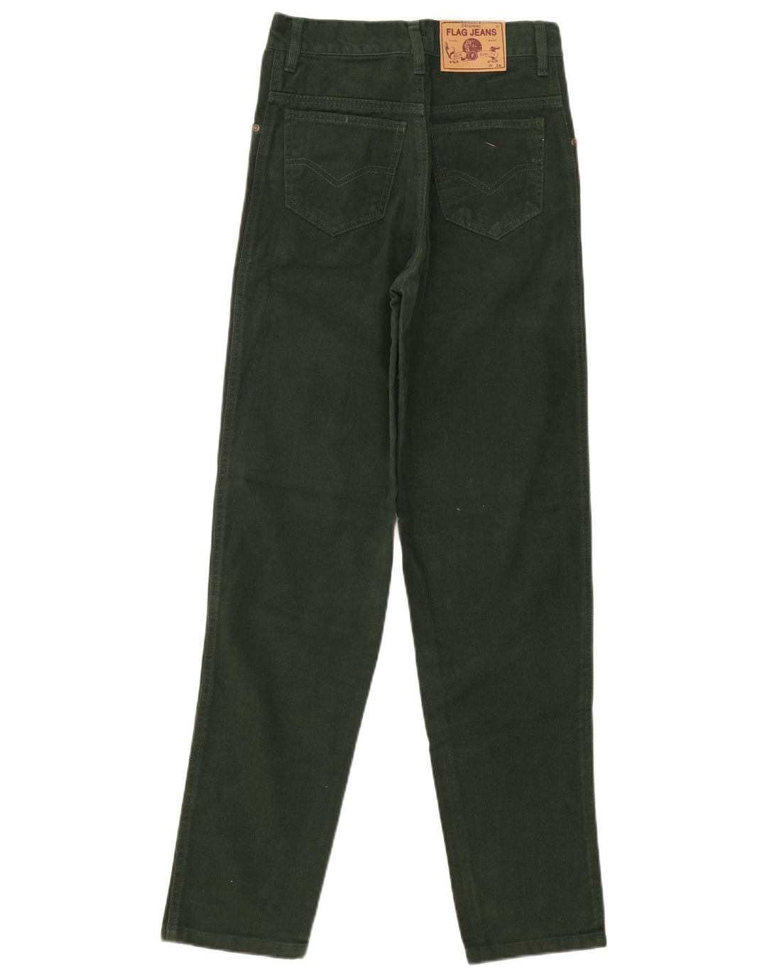 VINTAGE Damen High Waist Slim Jeans EU 36 Small W28 L31 Grüne Baumwolle